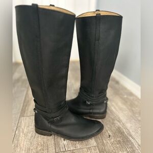 Frye Shirley Riding Plate Boot  size 8.5 Black